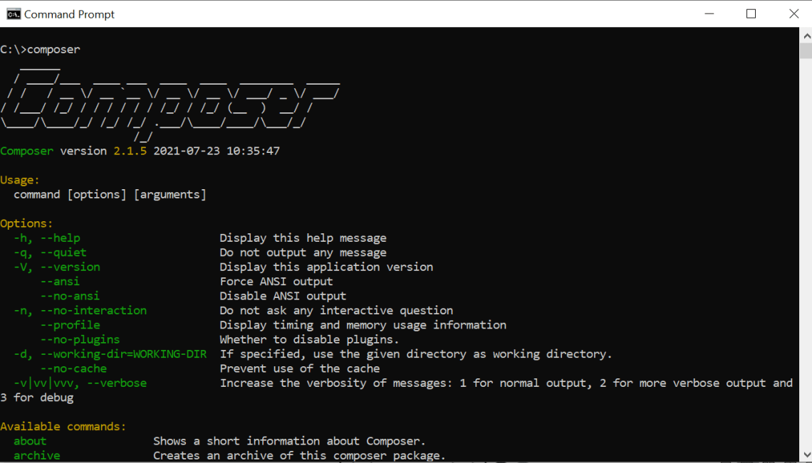 How to Install Composer in Microsoft Windows