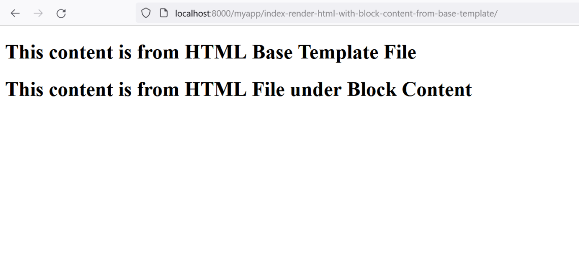 How to Render HTML with Base Template HTML and Printing the Content of the HTML file in Django Application